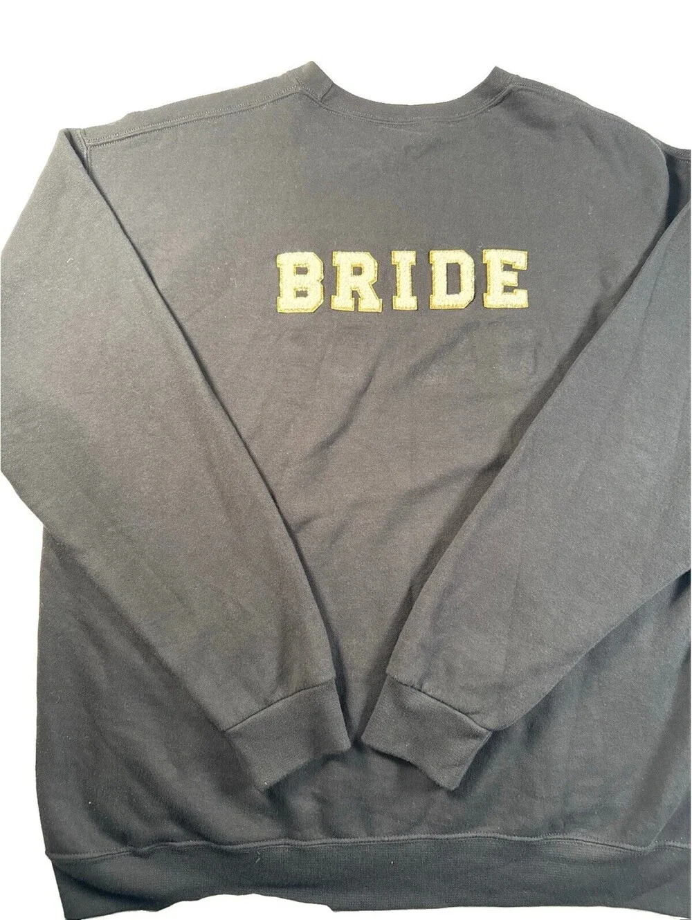 Women Sweatshirt Solid Black Crew Neck Fruit Bride On Back XL Pre Owned